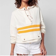 Faherty Daybreak Hoodie White Yellow Sunshine Small