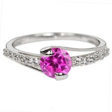 1.20Ct Natural Tourmaline With White Diamond Ring In 925 Silver - Tariffs Free