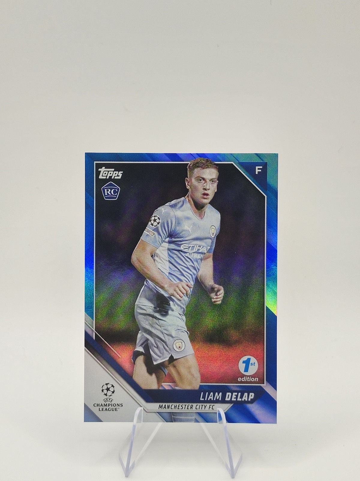 Liam Delap 2022 Topps UCL #22 Blue Parallel RC /30 1st Edition Manchester City