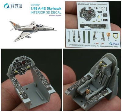 Quinta Studio 1/48 A-4E Skyhawk Interior Cockpit Color 3D Decals (Hobby Boss)