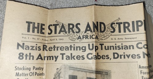 Stars and Stripes Africa Vol. 1 No. 17 April 2, 1943 Original WW II US Military