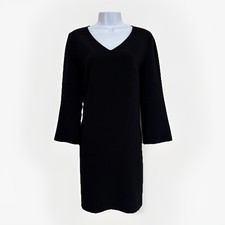 HUSH WOMEN BLACK DRESS SIMPLE TUNIX WIDE FIT SZ  8 P2P 38” L 34”
