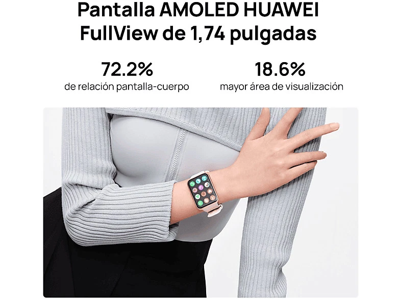 Smartwatch - Huawei Watch Fit 2, Batería hasta 10 días, 130 - 210 mm, Polímero - Imagen 4 de 4