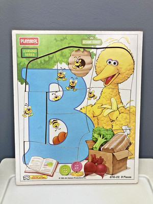 Vintage Wood Puzzle Playskool Big Bird Sesame Street Puzzles Daycare Preschool