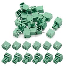 10 Set 3.81mm 2 Pin PCB Screw Terminal Block Male Female 300V 8A Green - US
