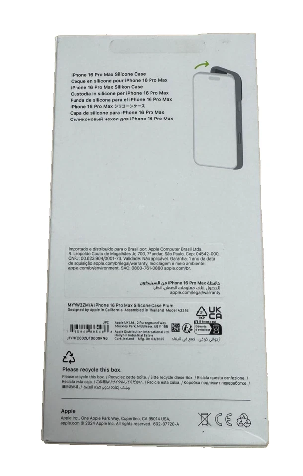 Genuine Apple Silicone Soft Case with MagSafe for Apple iPhone 16 Pro Max 6.7" - Image 2 of 2