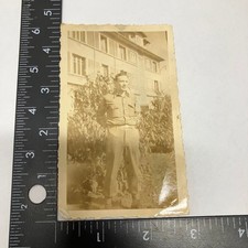 Vintage 1945 Sepia WWII Army Soldier Photo with Army Examiner Stamp