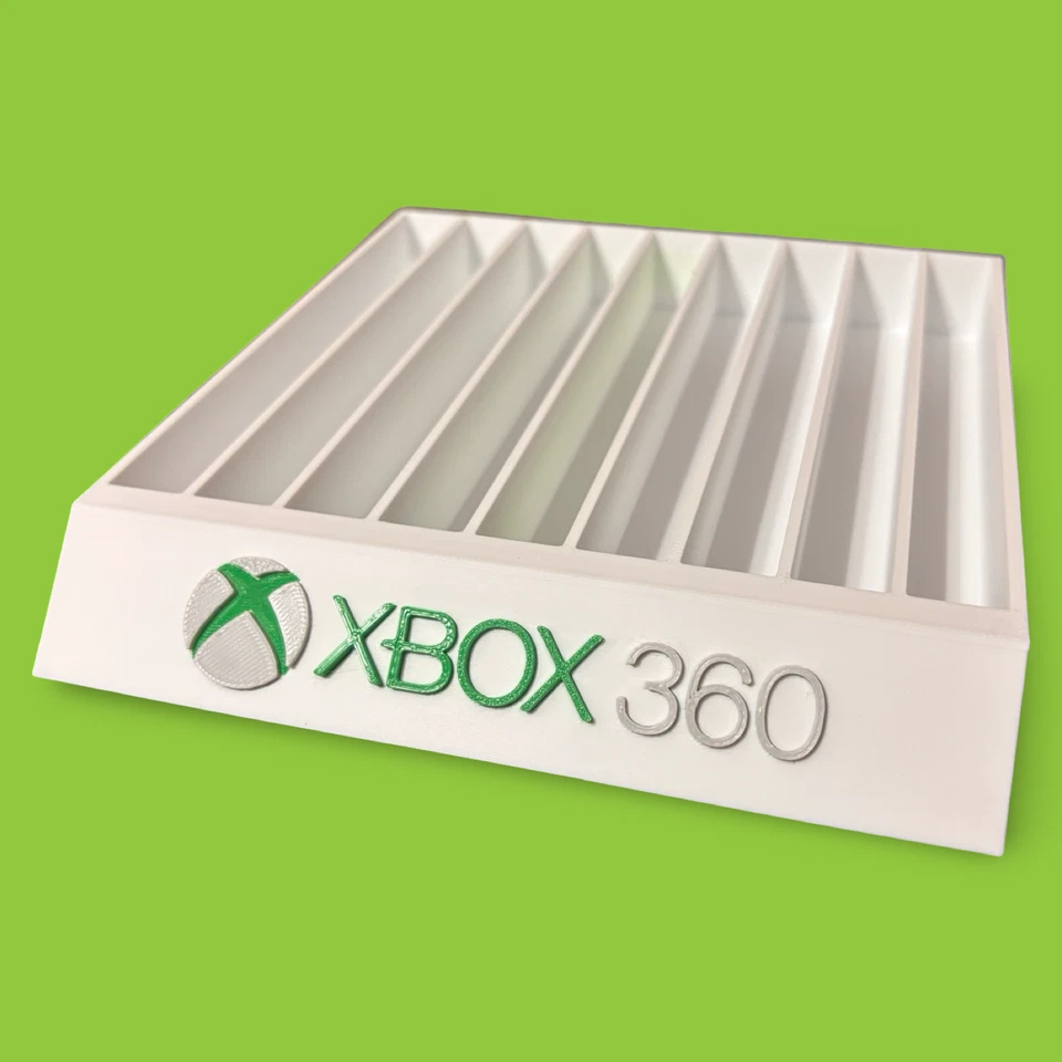 🎮 3D Printed Xbox 360 Game Display Stand – Holds 9 Games w/ Multi-Color Logo - Image 2 of 4
