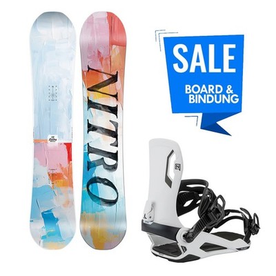 Nitro Lectra Abstract Cam-Out WMN Snowboard 149cm & Nitro Talent Bindung White M