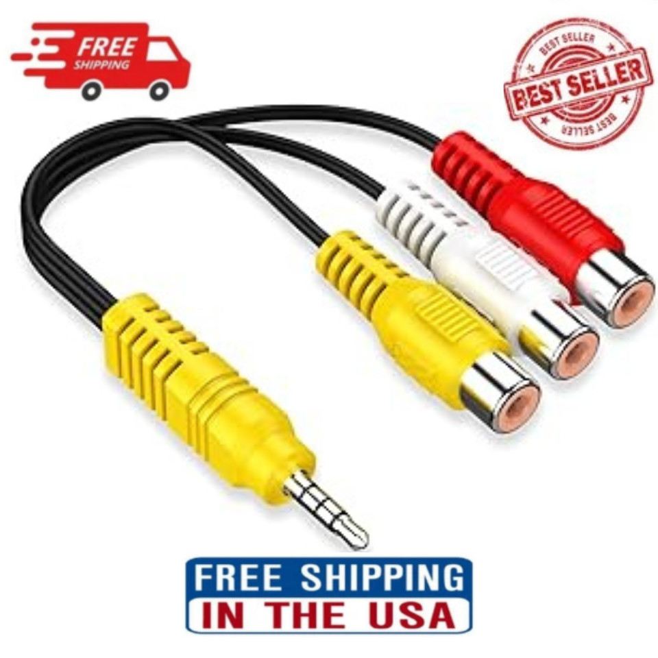 AV Adapter Video AV Component Adapter Cable Replacement for TCL TV 3 RCA to A...