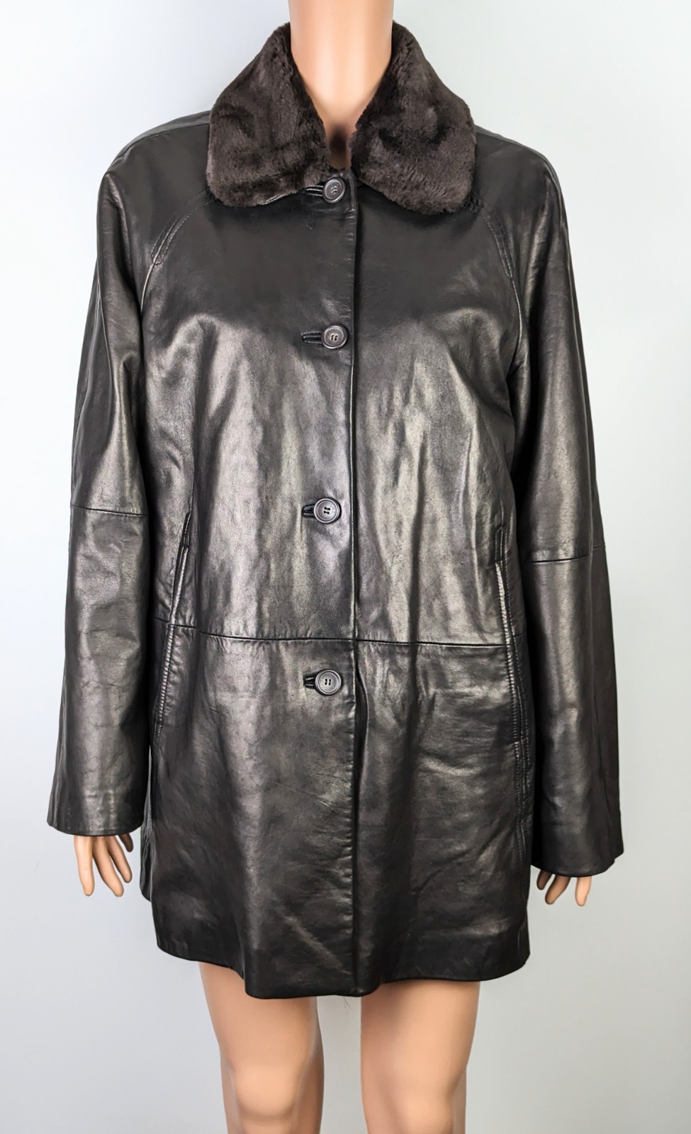 Couture by J. Park Women's Dark Brown Genuine Leather Jacket/Overcoat size L