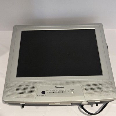Symphonic WF15L5 15'' LCD Color TV Monitor Silver Retro Gaming Portable TESTED