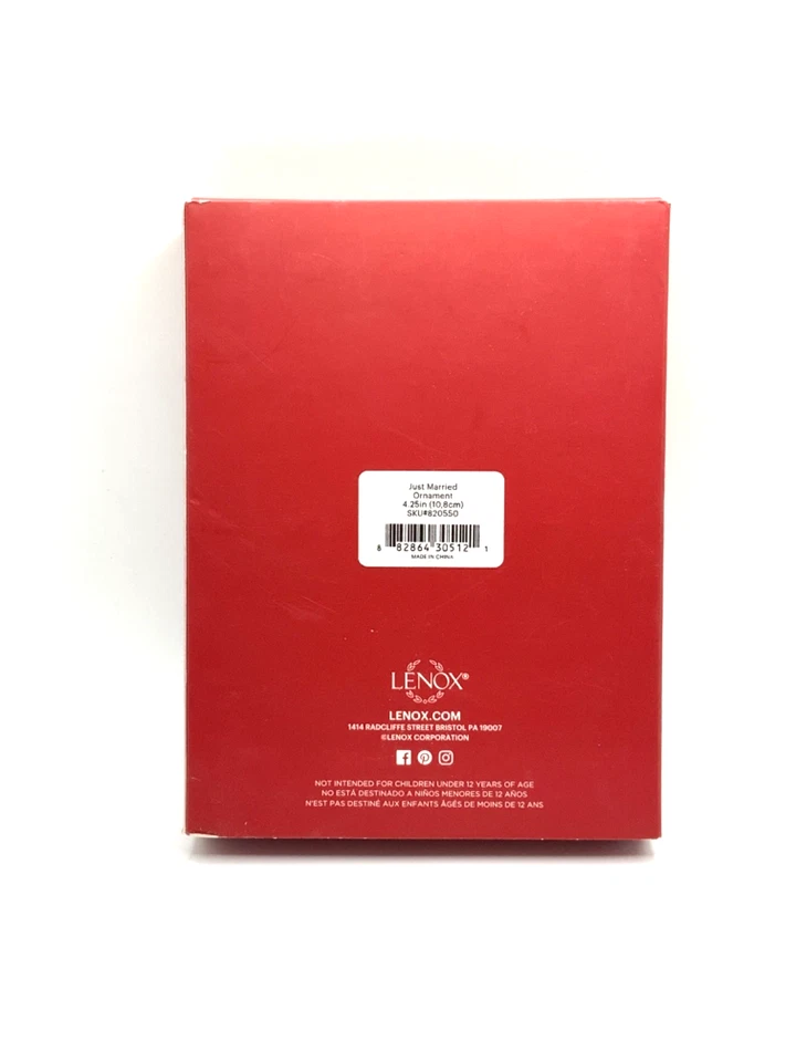 Lenox Just Married Ornament NEW with BOX Personalized Scott & Heather 2020 - Image 2 of 4