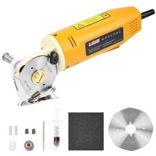 LGIB 170W Electric Fabric Cutting Machine with Self-Sharpening Rotary Yellow