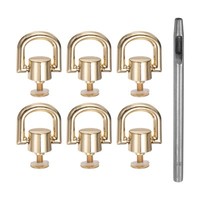 6 StüCk Metall-Nieten 8Mm D-Ring-Knopfnieten Mit Lederlochstanze, Goldfarben