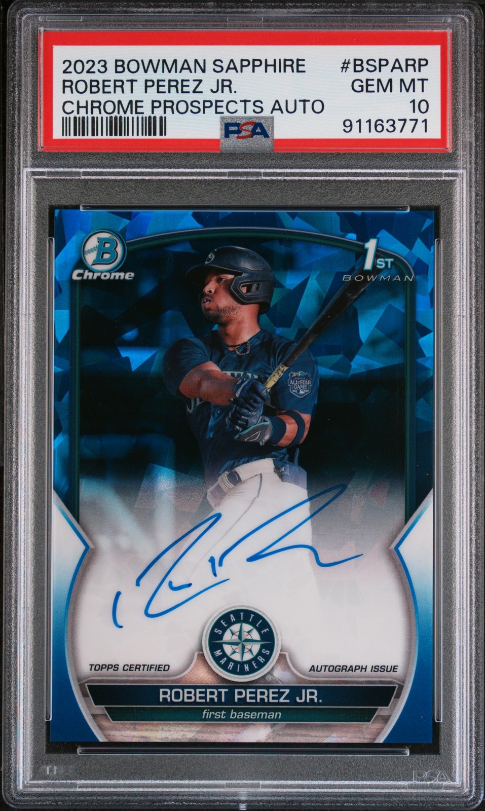 2023 Bowman Sapphire Chrome Prospects Auto Robert Perez JR. #BSPARP PSA 10