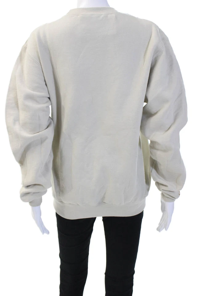 Champion Unisex Beige Pullover Sudadera Cuello Redondo Divertida Talla S Foto 3 de 4