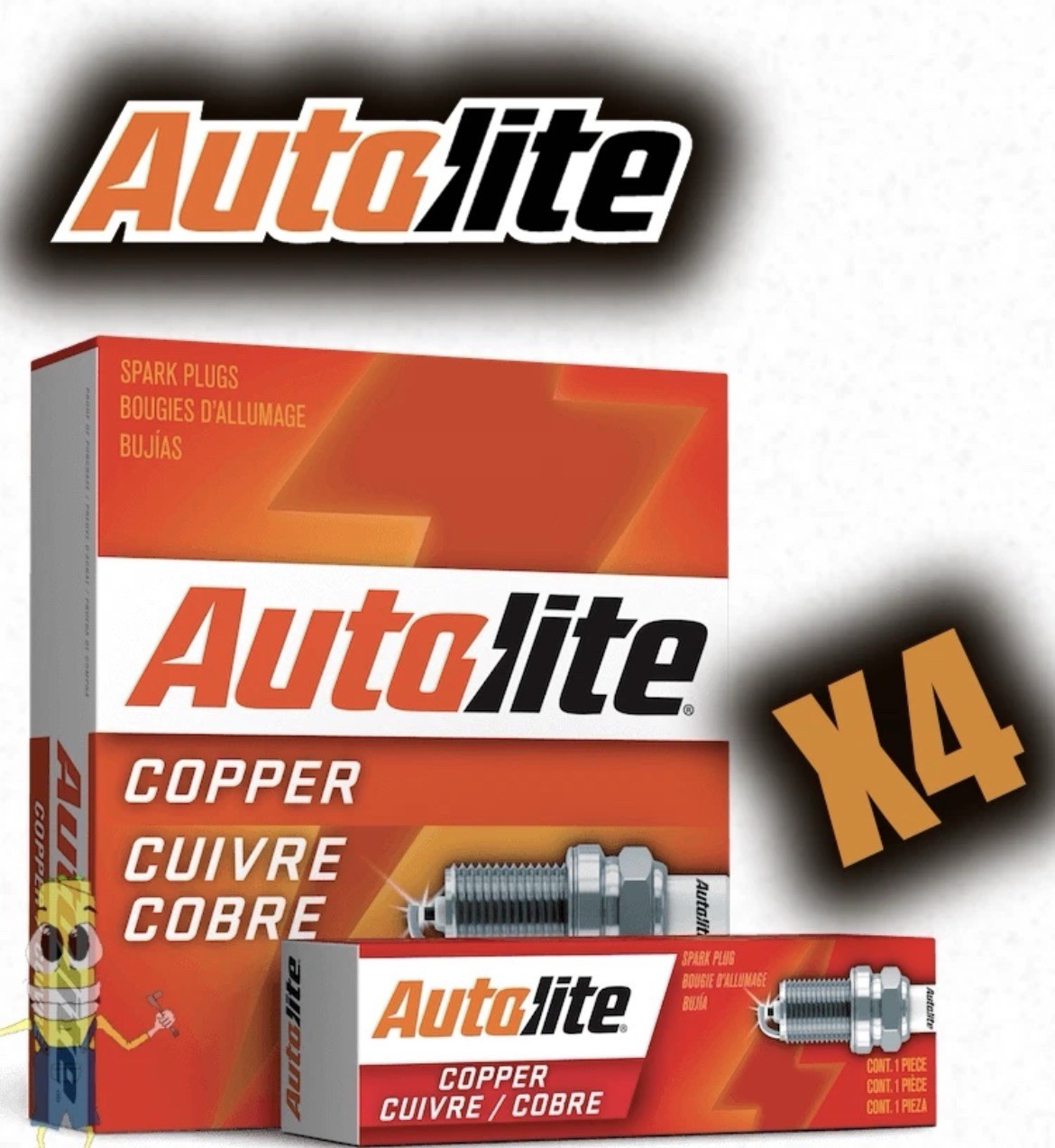 AUTOLITE 411 Copper Spark Plug set 