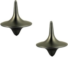 2Pcs Silver Accurate Spinning Top,Forever Spin,Portable Precision Metal Spinner