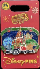 2025 Disney Parks Walt Disney World 4 Parks Castle Holiday Christmas OE Pin