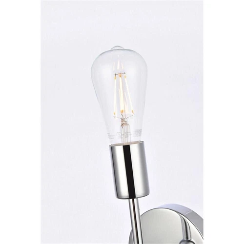 Living District Keely 1-Light Mid-Century Metal Wall Sconce in Chrome - Picture 4 of 7