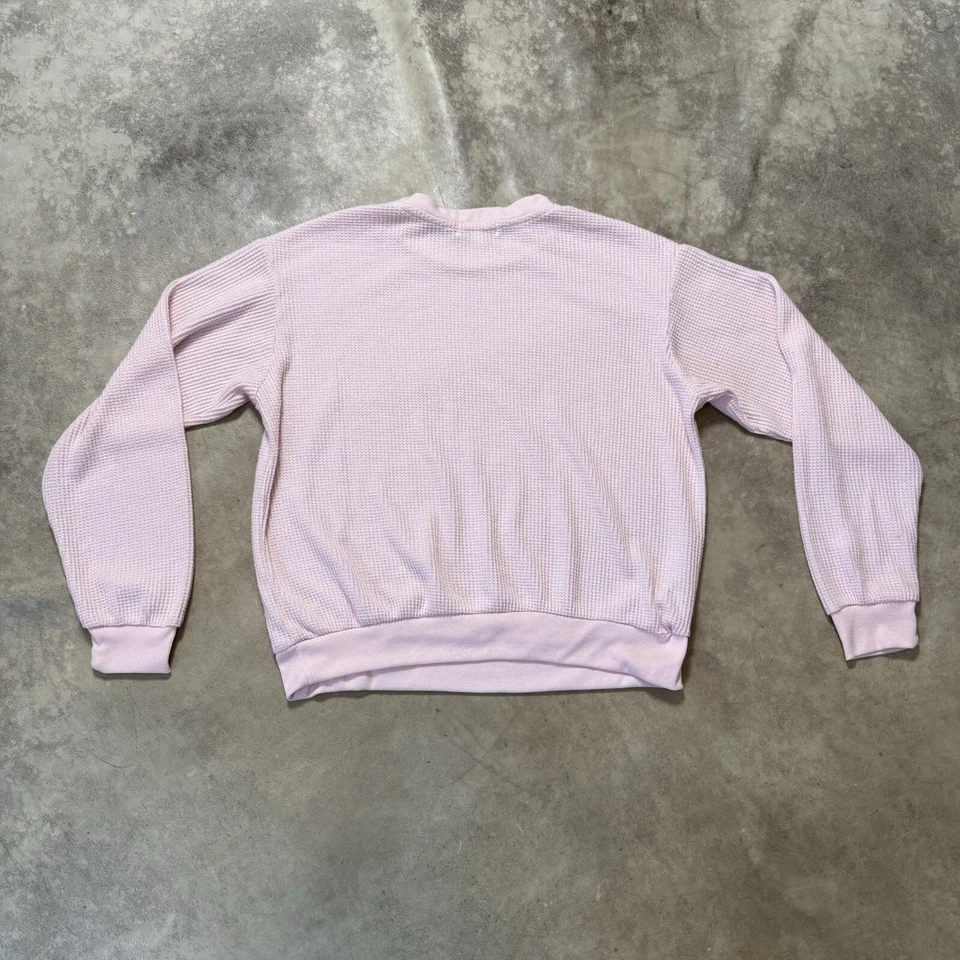 PJ Salvage Pajama Pant Set Womens Size 8 Pink Waffle Knit 2 Piece Set - Image 3 of 4