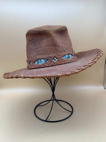 HENSCHEL Leather Crocodile Western Hat 