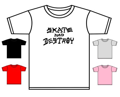 SKATE AND DESTROYED T-SHIRT SKATER THRASHER RETRO SKATEBOARD BMX 0-10 JAHRE NEU