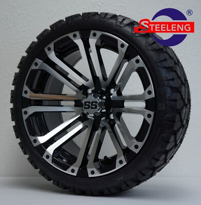 GOLF CART 14'' LANCER WHEELS/RIMS and 20'' STINGER ALL TERRAIN TIRES DOT RATED