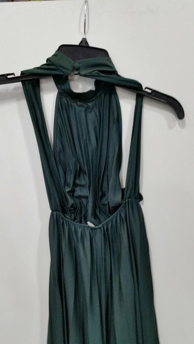 ASOS Tall Halter Pleated Waisted Maxi Dress Dark Green Size 0 | eBay