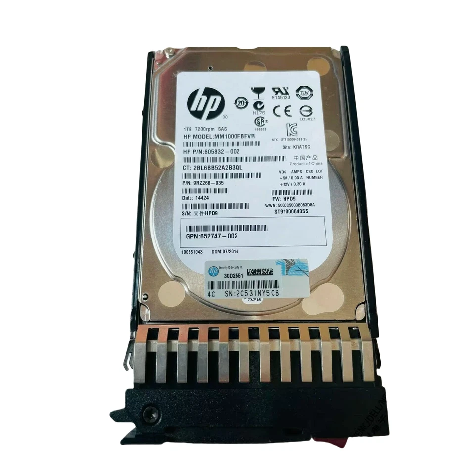HPE 605835-B21 606020-001 1TB 6G SAS 7.2K 2.5" MDL DL380 G6 G7 HDD Hard Drive - Image 3 of 4