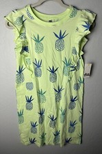 NWT Tea Collection Size 14 Pineapple Print Girls Summer Sun Dress Green