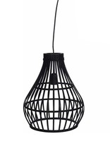Pendellampe Pendelleuchte HäNgeleuchte HäNgelampe Deckenlampe E27 Bambus Schwarz