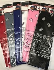 6 pcs Mix Color Bandana Scarves Paisley Head Face Cover Individually Packed Wrap