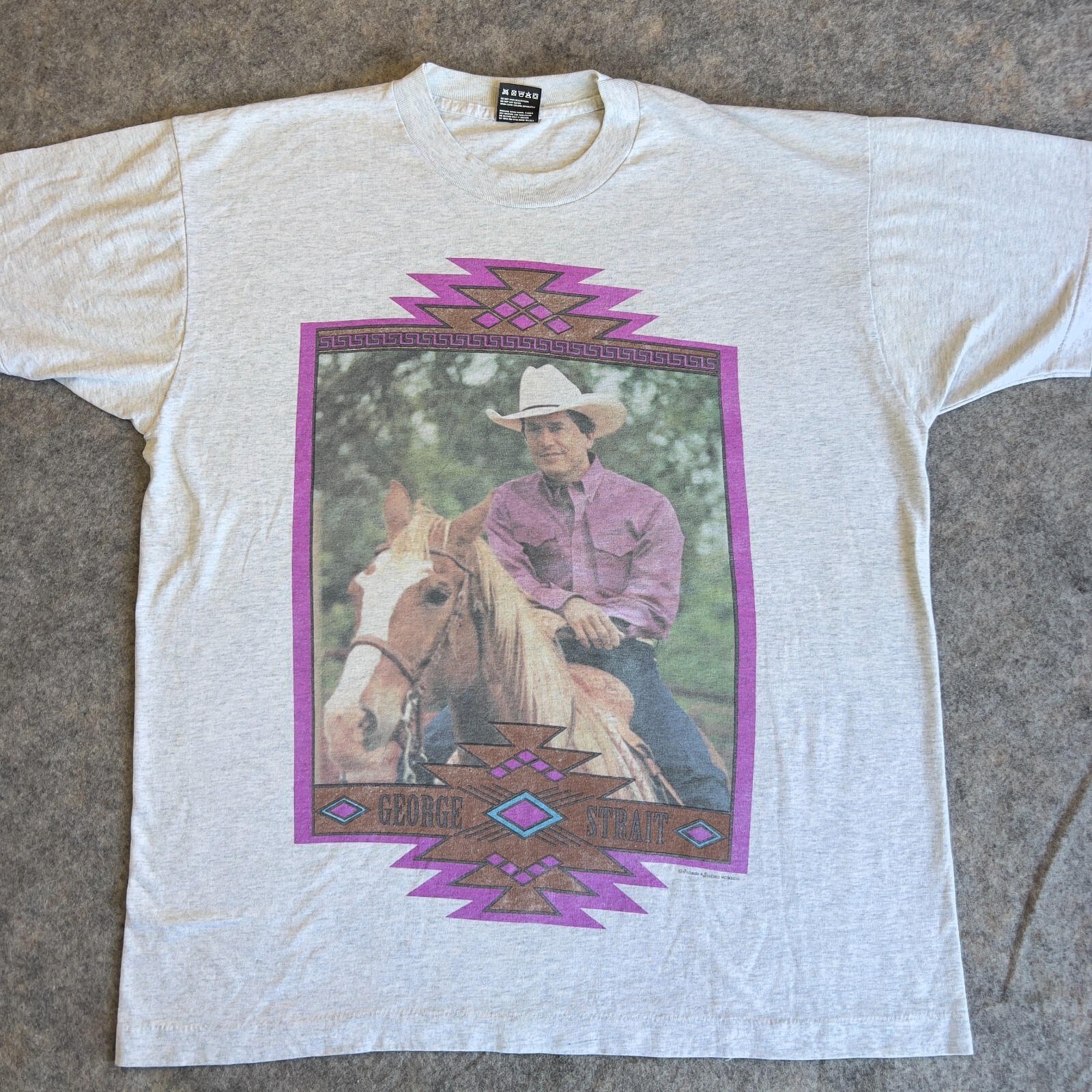 Vintage George Strait Concert Tour T-Shirt Men XL White Cotton Short Sleeve