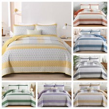 WONGS BEDDING Bohemian Stripe Bedspread Sets Queen/King Lightweight Microfiber
