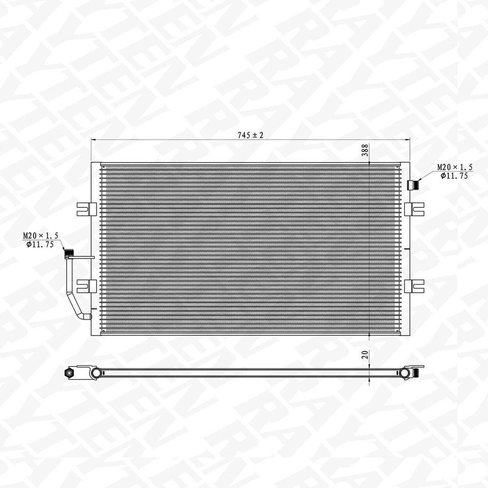 A/C Condenser with Bracket for Chevrolet Astro GMC Safari 1995 1996-2005 V6 4.3L Foto 3 de 3
