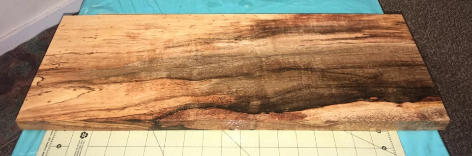 Tablero de mango grande hawaiano Choc corazón rizado dividido ~ 23" x 8 1/8" x 1 1/4" (#160) Foto 3 de 4