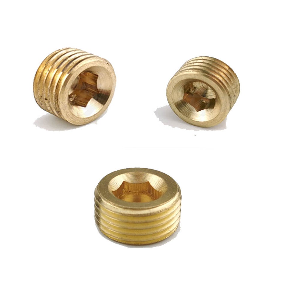 5pc Brass Internal Hex Pipe Plug Fittings 1/8 NPT Fuel MettleAir 118-A