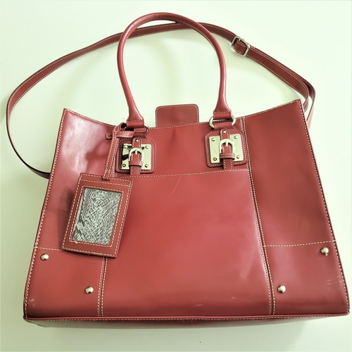 WILSON LEATHER RED  Executive Large All In One Tote Handbag Shoulder Bag - Afbeelding 2 van 7