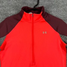 Under Armour Pullover Womens Large Purple Pink Long Sleeve 1/4 Zip Cold Gear