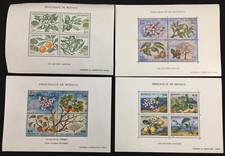 MONACO Fruit Wildlife Mini Sheets x 4 MNH (BLK28)