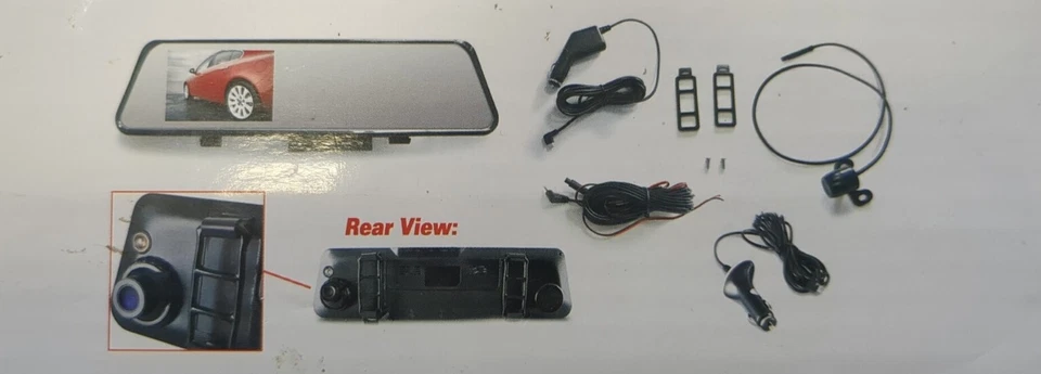 Pyleaudio Mirror Monitor|Dual Camera System|Missing One Mount Bracket|See Photos - Image 2 of 4