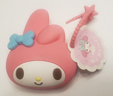 Sanrio Hello Kitty My Melody Pink Coin Purse with Zipper Silicone Pouch NWT