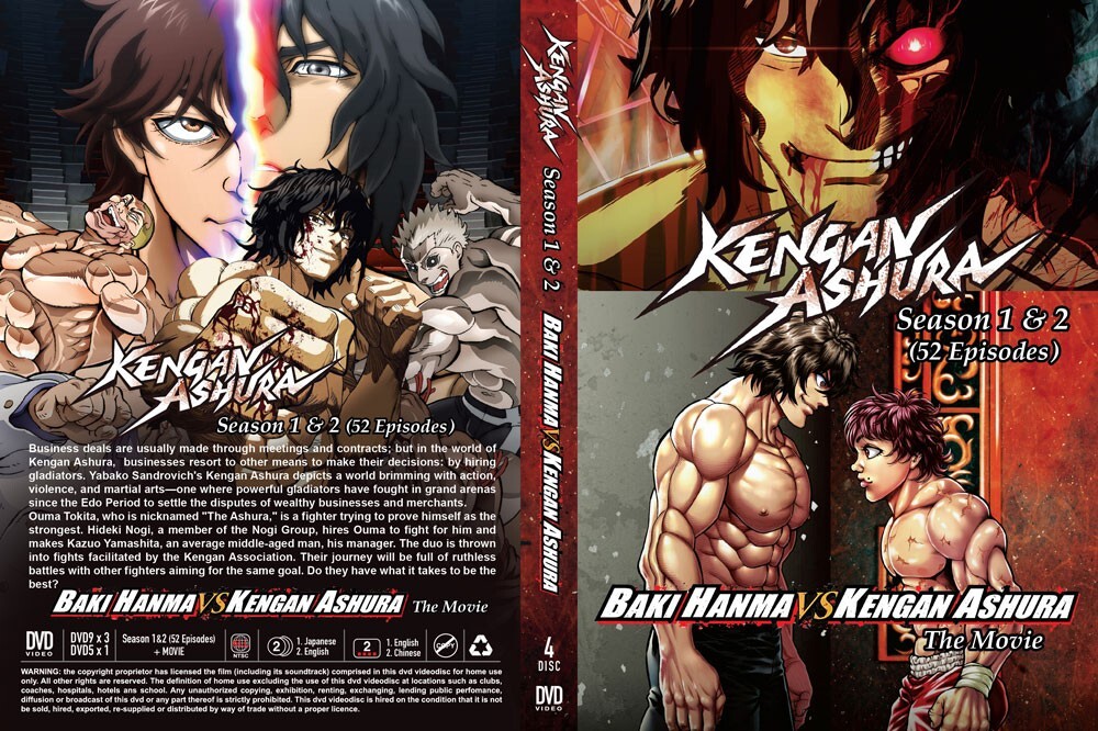 DVD ANIME KENGAN ASHURA SEASON 1-2 VOL.1-52 END +MOVIE REGION ALL