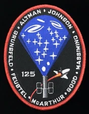 STS-125 SPACE SHUTTLE ATLANTIS CREW EMBLEM  MISSION OVAL PATCH *BLACK PANELS*