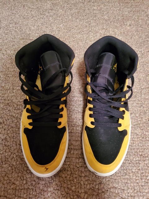Nike Air Jordan 1 Retro Mid Reverse Size 11 Black Yellow for sale online | eBay
