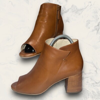 Cole Haan Tan Leather Ankle Boots Cole Haan Laina British Tan Princess Leather Almond Toe Pull  main image 3