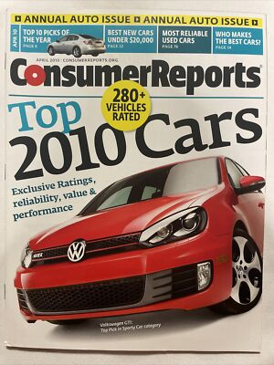 #ad 2010 April Consumer Reports Magazine Top Picks CP393 $27.99