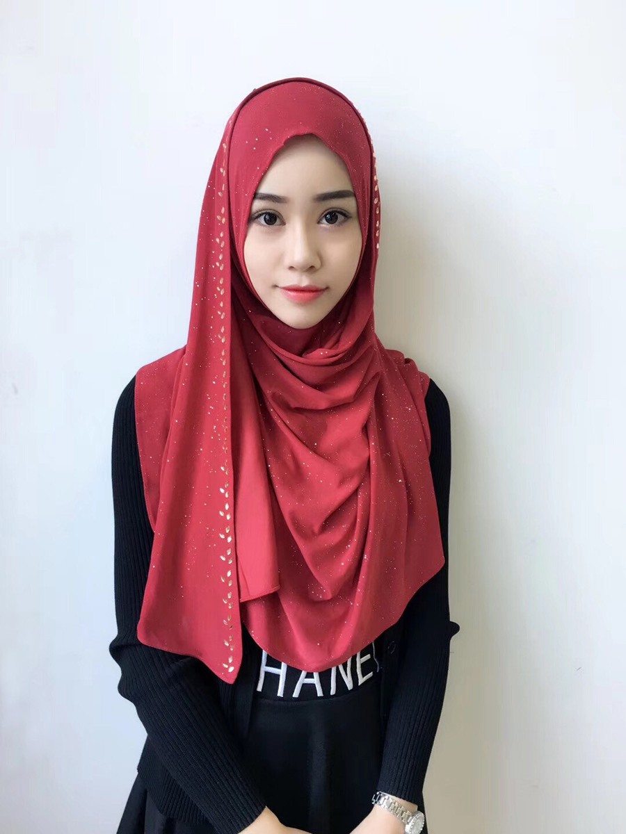 Donna Hijab Croce Fronte Cappello Sciarpa Scialli Islamici Musulma